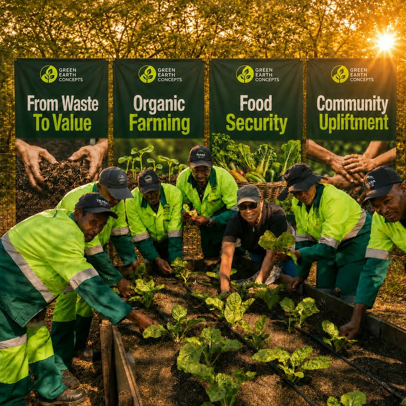 Green Earth Concepts team tending to a community food garden